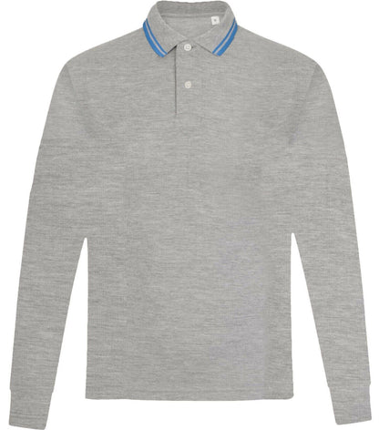 Mens Long Sleeve Polo Shirt Casual Top 2 Button Collared Pique Lightweight
