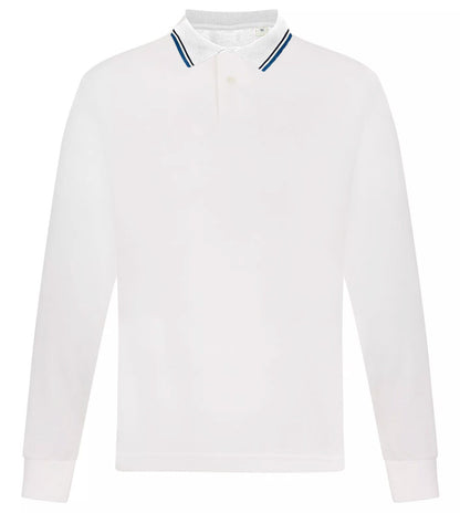 Mens Long Sleeve Polo Shirt Casual Top 2 Button Collared Pique Lightweight