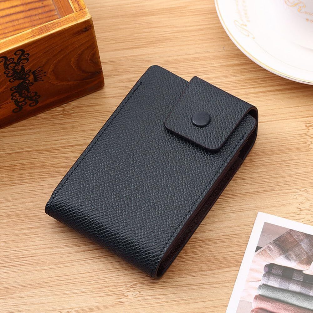 Slim Leather Credit Card Holder Wallet – 10 Card Slots, ID & Cash Pocket